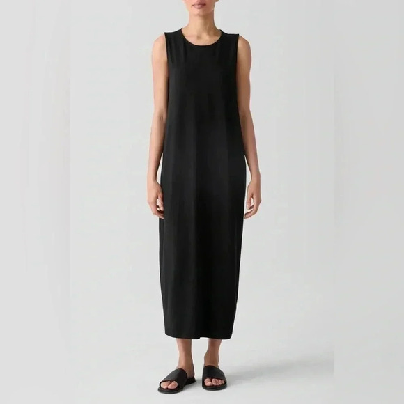 Eileen Fisher Sleeveless Stretch Midi Dress in Red Size Small - Picture 6 of 6